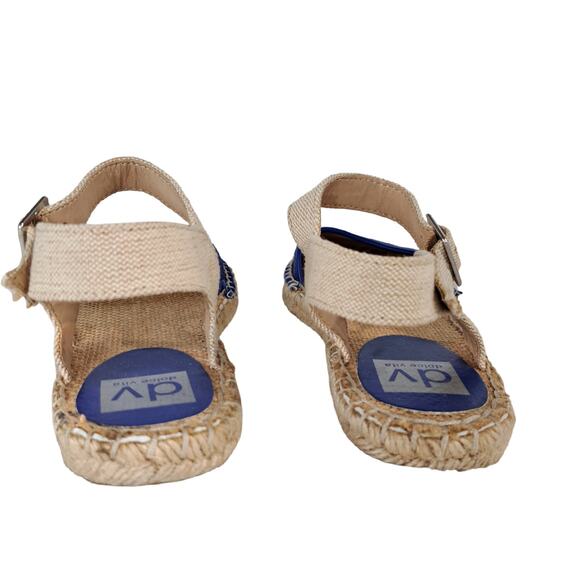DV Dolce Vita Blue Suede Espadrille Sandals Flats Ankle Strap Size 7 - Picture 5 of 8